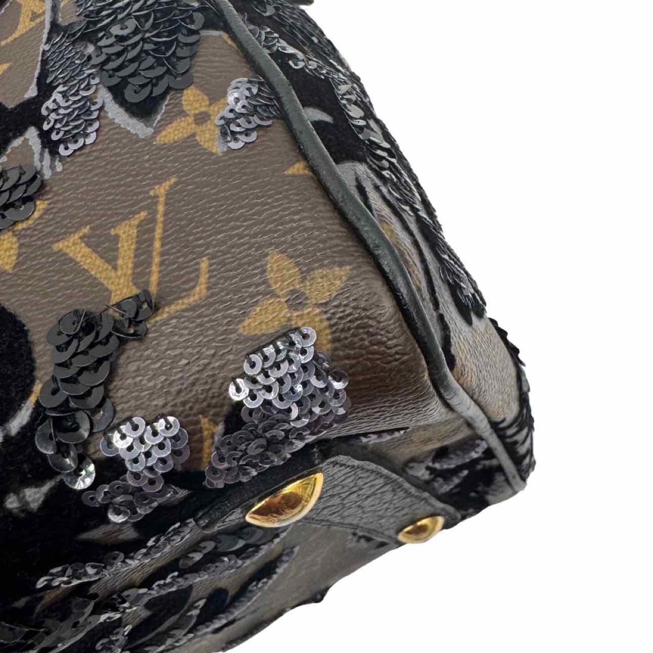 LOUIS VUITTON Monogram Speedy 30 Fleur De Jais Handbag