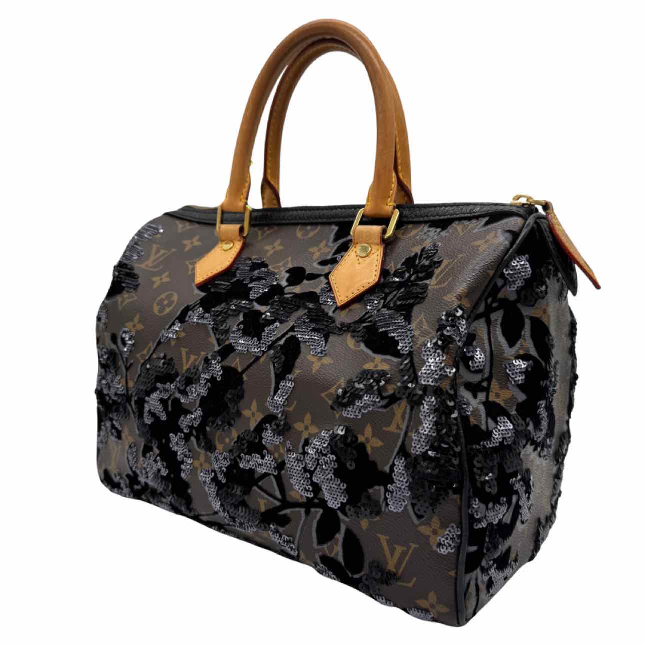 LOUIS VUITTON Monogram Speedy 30 Fleur De Jais Handbag