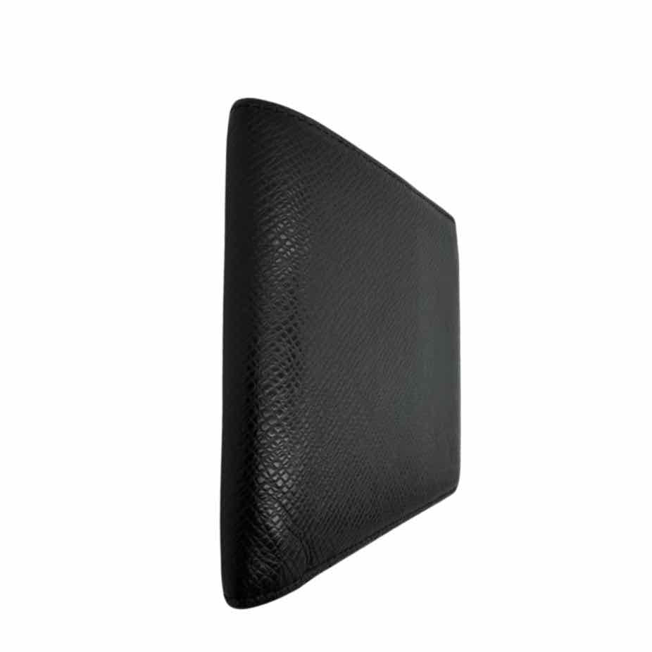 LOUIS VUITTON Taiga Leather Bifold Wallet Black (Pre-Owned)