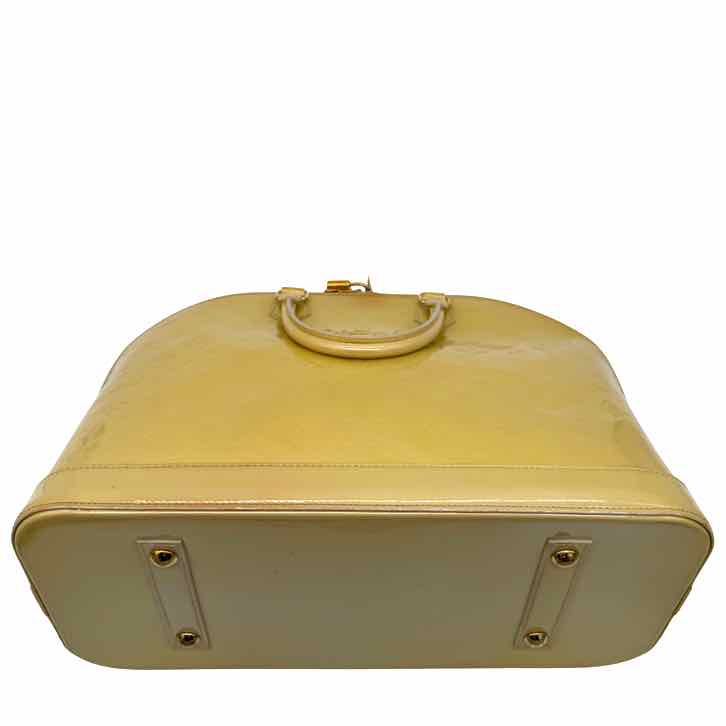 LOUIS VUITTON Vernis Leather Alma GM Yellow