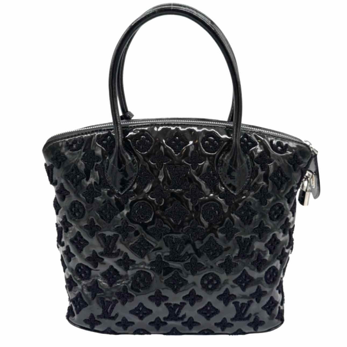 LOUIS VUITTON Vernis Monogram Fascination Lockit Tote Black