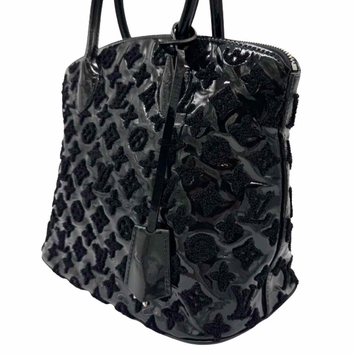 LOUIS VUITTON Vernis Monogram Fascination Lockit Tote Black