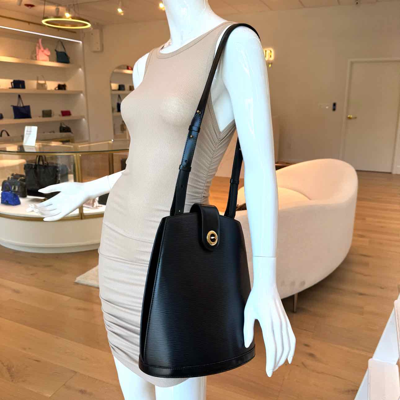 Louis Vuitton Black Epi Leather Cluny Castillan Black Shoulder Bag (Pre-Owned)