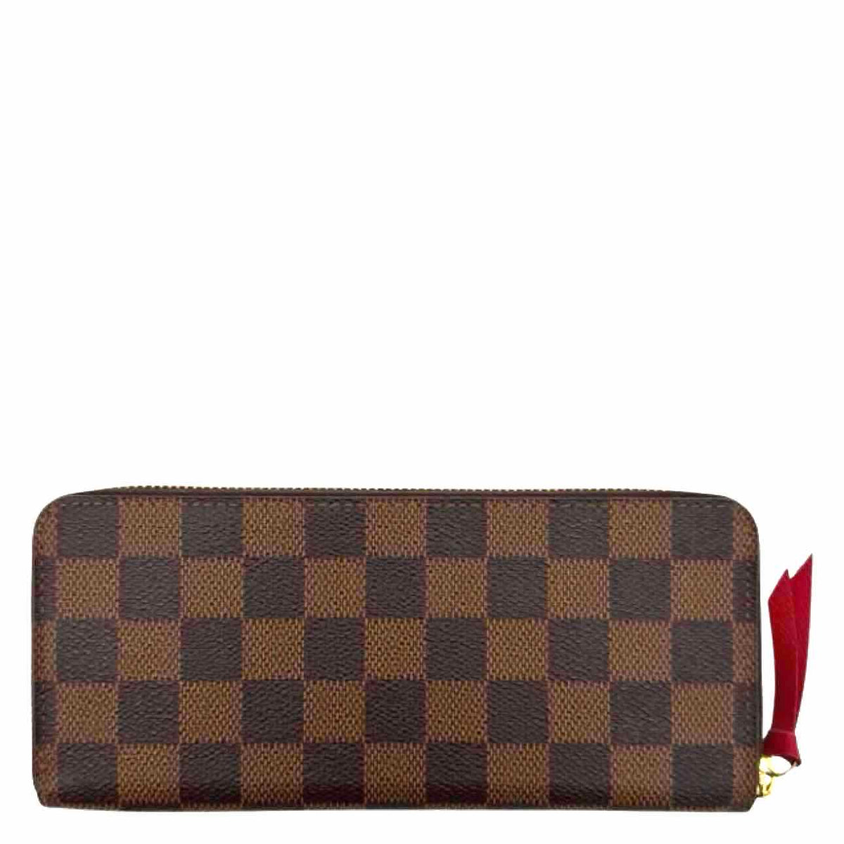 LOUIS VUITTON Damier Ebene Canvas Clemence Wallet Brown