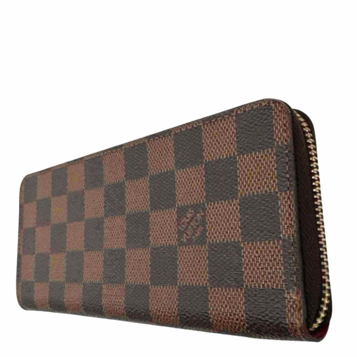 LOUIS VUITTON Damier Ebene Canvas Clemence Wallet Brown
