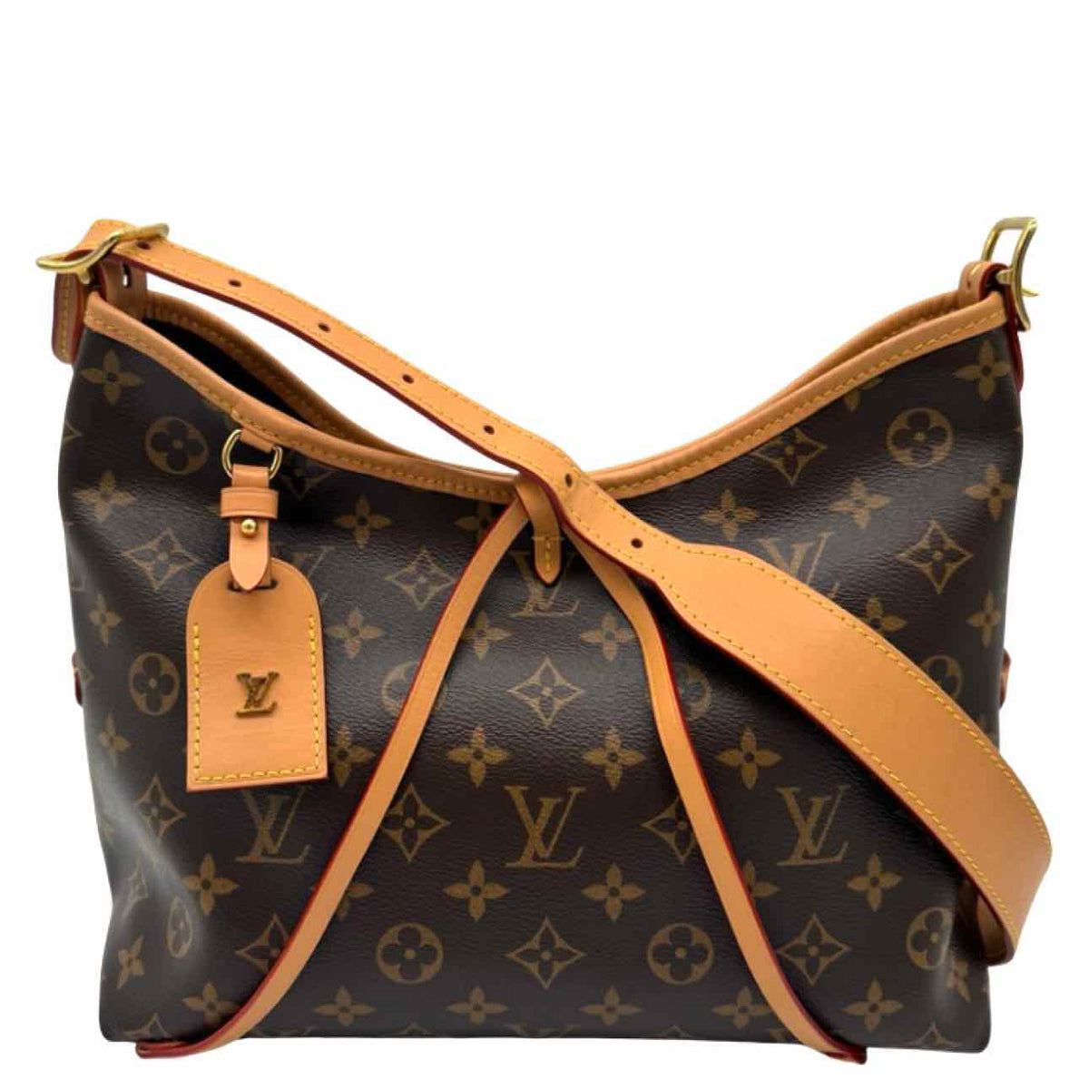Louis Vuitton Monogram Canvas Carry All PM Shoulder Bag Brown