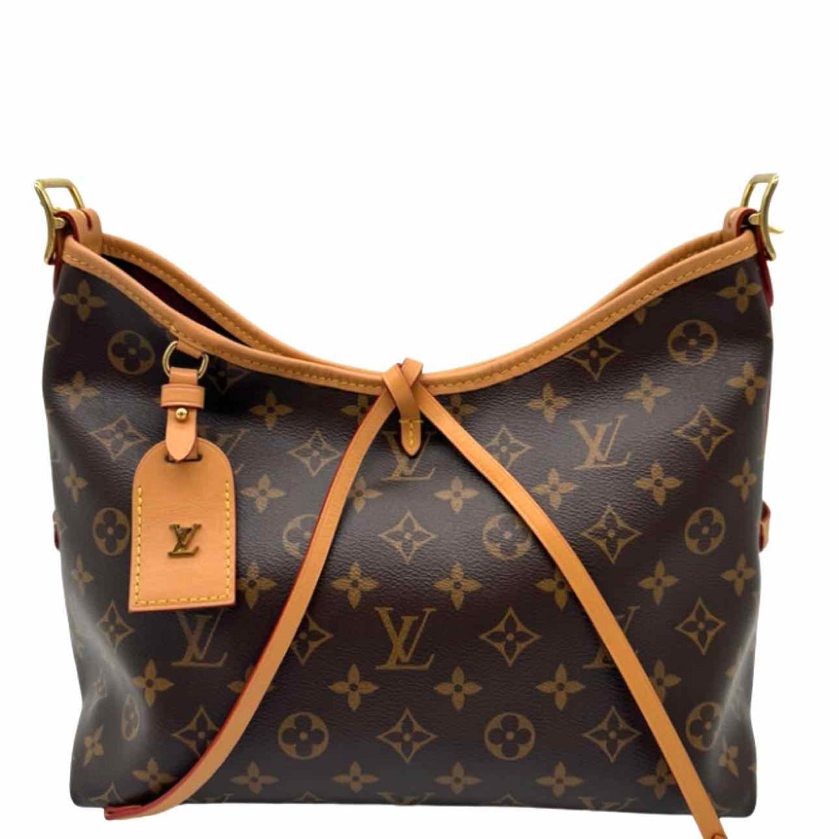Louis Vuitton Monogram Canvas Carry All PM Shoulder Bag Brown