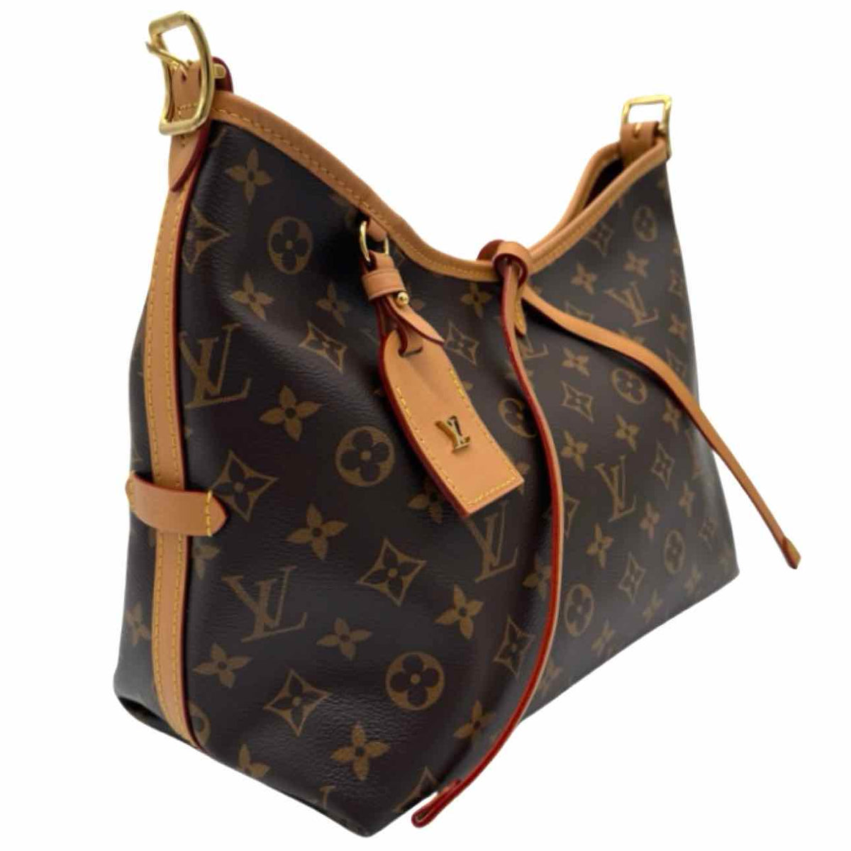 Louis Vuitton Monogram Canvas Carry All PM Shoulder Bag Brown