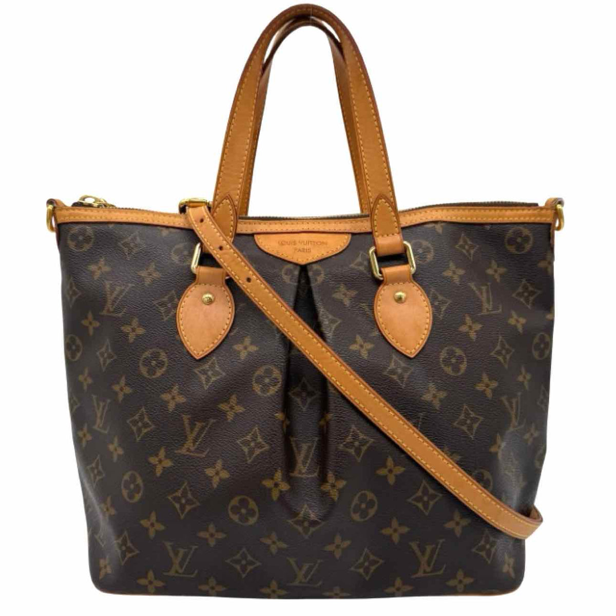 LOUIS VUITTON Monogram Canvas Palermo PM Tote Brown