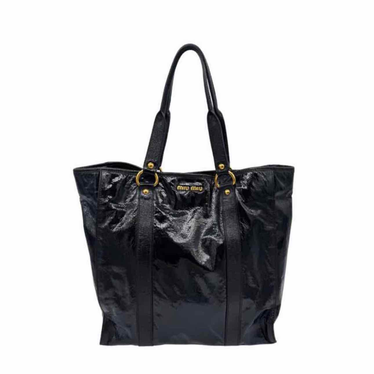 MIU MIU Patent Leather Tote Black (Pre-Owned)