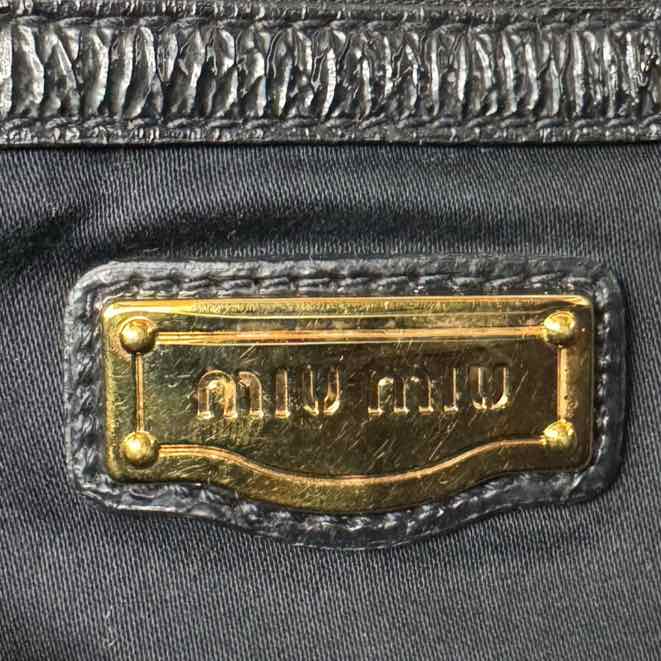 MIU MIU Patent Leather Tote Black (Pre-Owned)