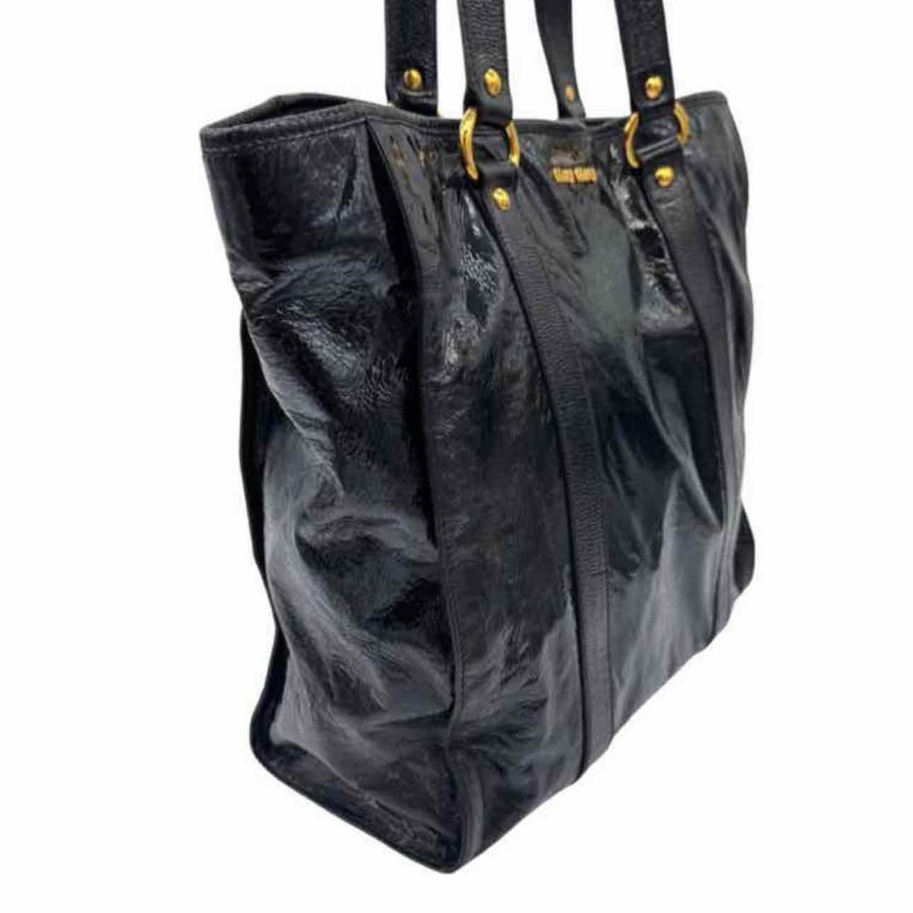 MIU MIU Patent Leather Tote Black (Pre-Owned)
