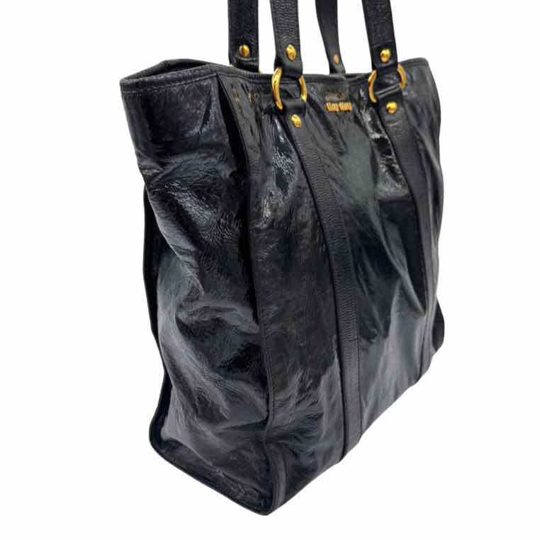 MIU MIU Patent Leather Tote Black (Pre-Owned)