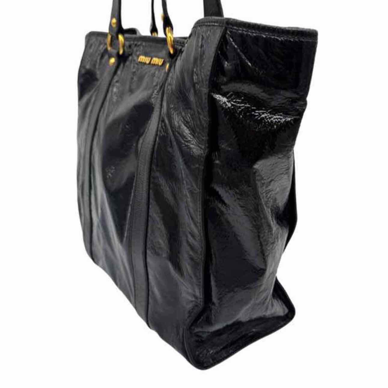 MIU MIU Patent Leather Tote Black (Pre-Owned)