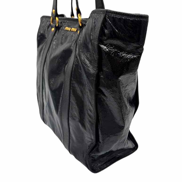 MIU MIU Patent Leather Tote Black (Pre-Owned)