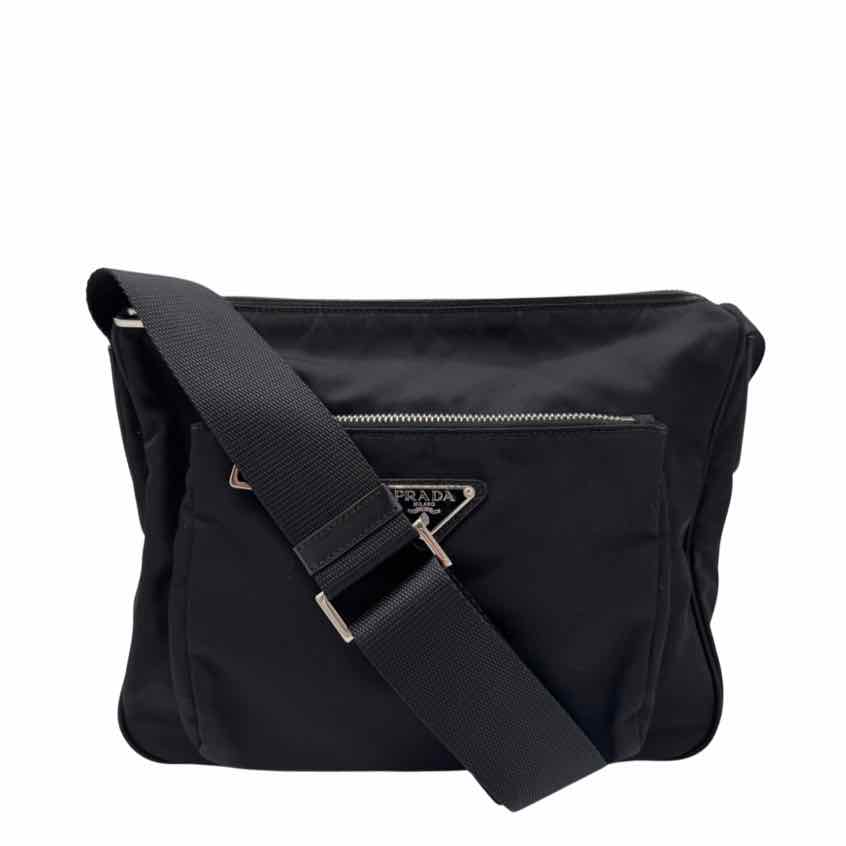 PRADA Nylon Messenger Bag Black (Pre-Owned)