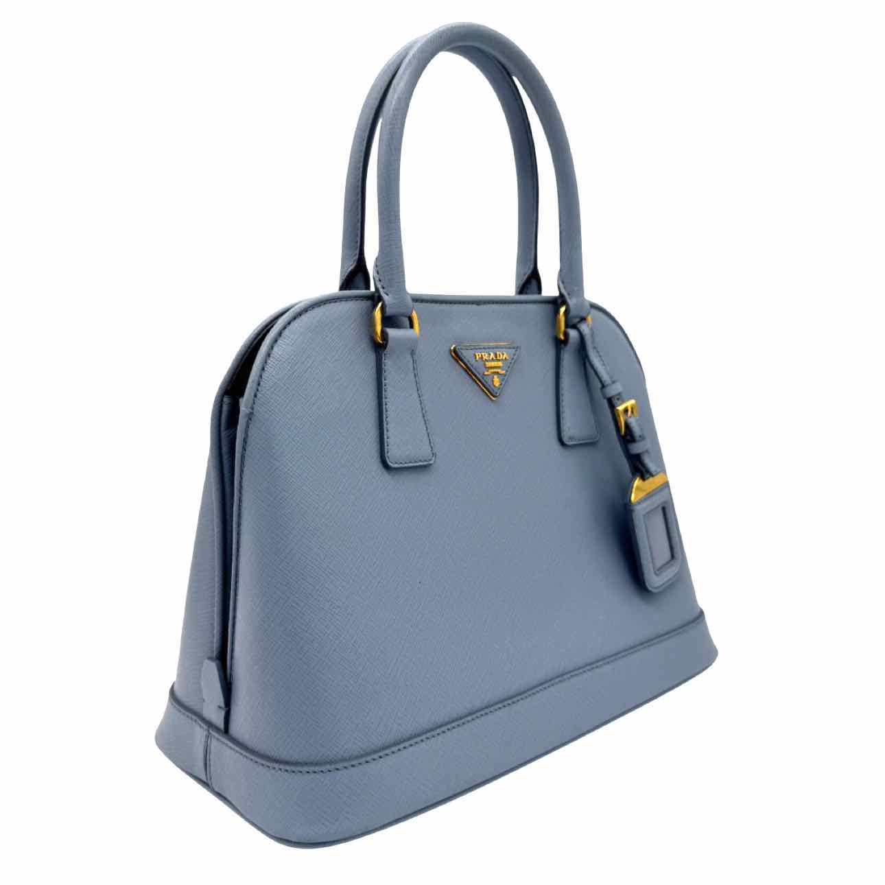 PRADA Saffiano Lux Medium  Promenade Tote Blue