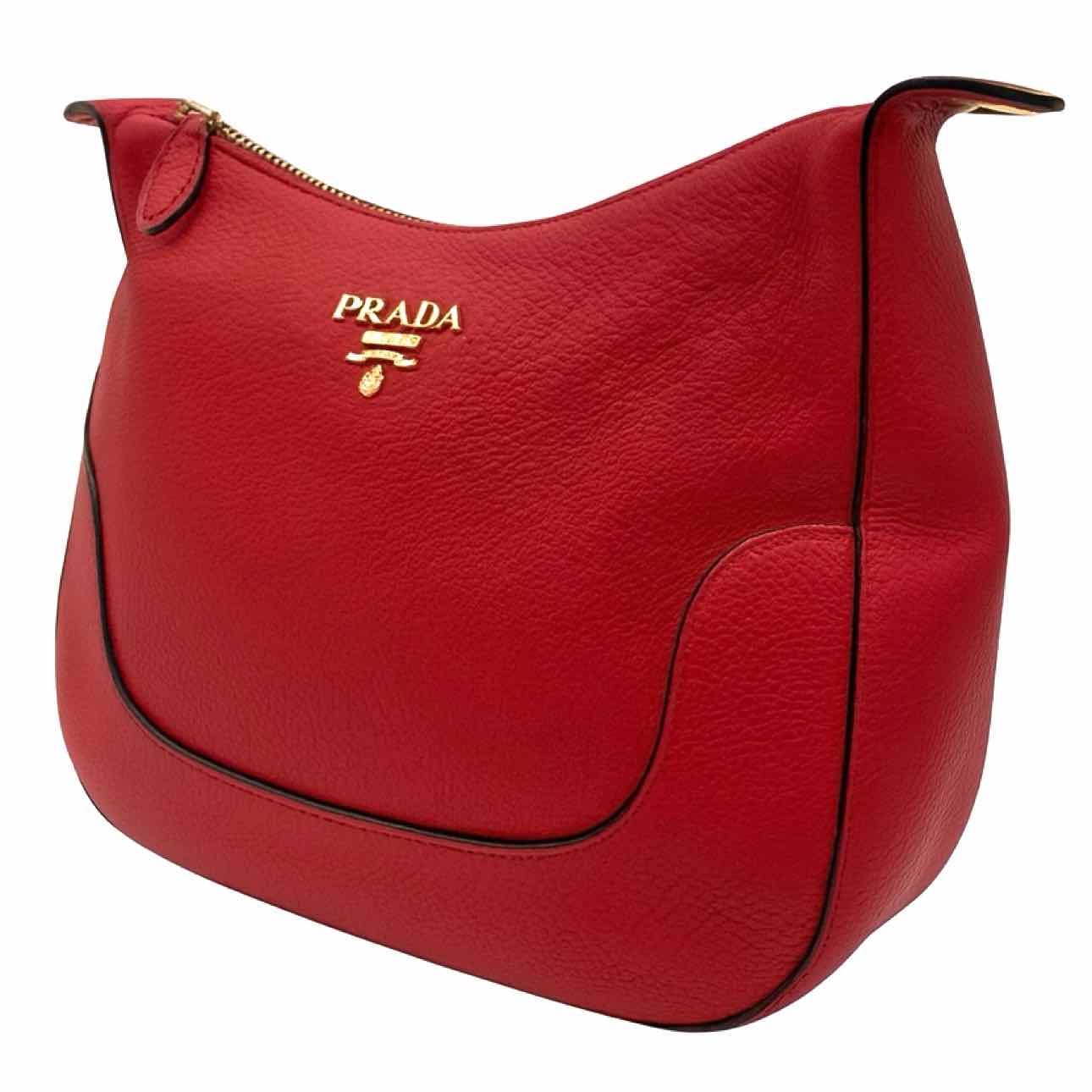 PRADA Vitello Daino Crossbody Bag Red
