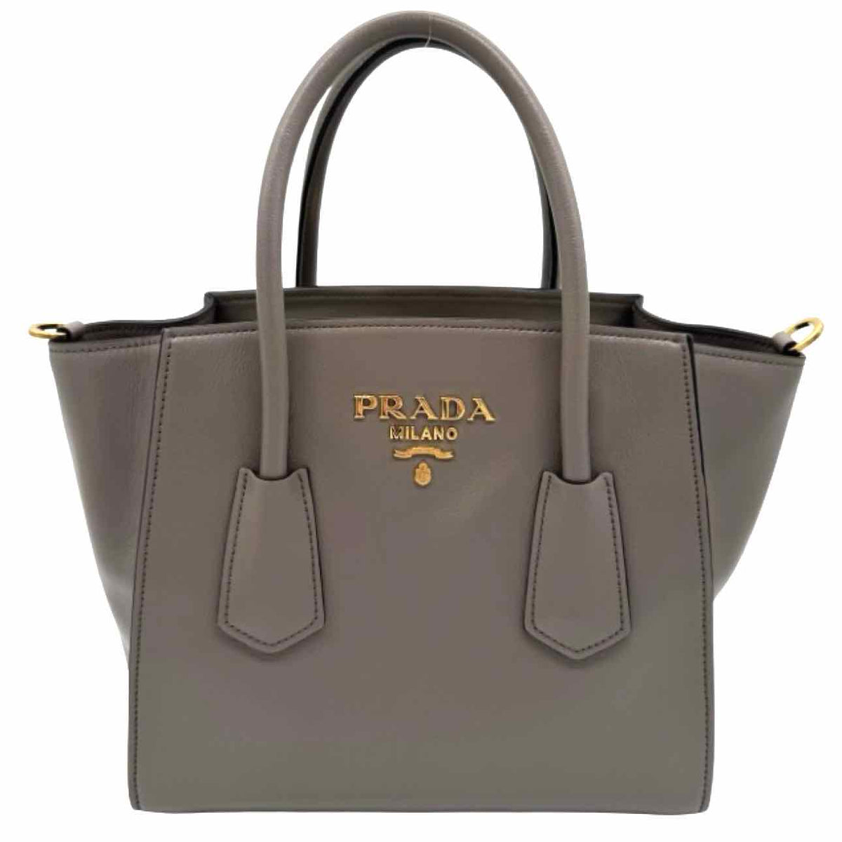 PRADA Saffiano Cuir Double Leather Tote Bag Argilla