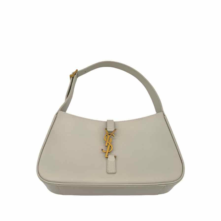 SAINT LAURENT Calfskin Leather Le 5 A 7 Ivory Hobo Bag Ivory (Pre-Owned)