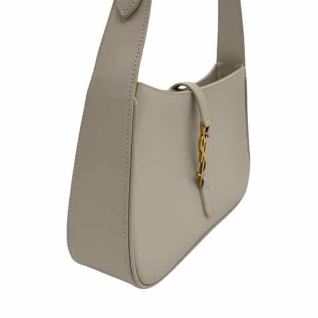 SAINT LAURENT Calfskin Leather Le 5 A 7 Ivory Hobo Bag Ivory (Pre-Owned)