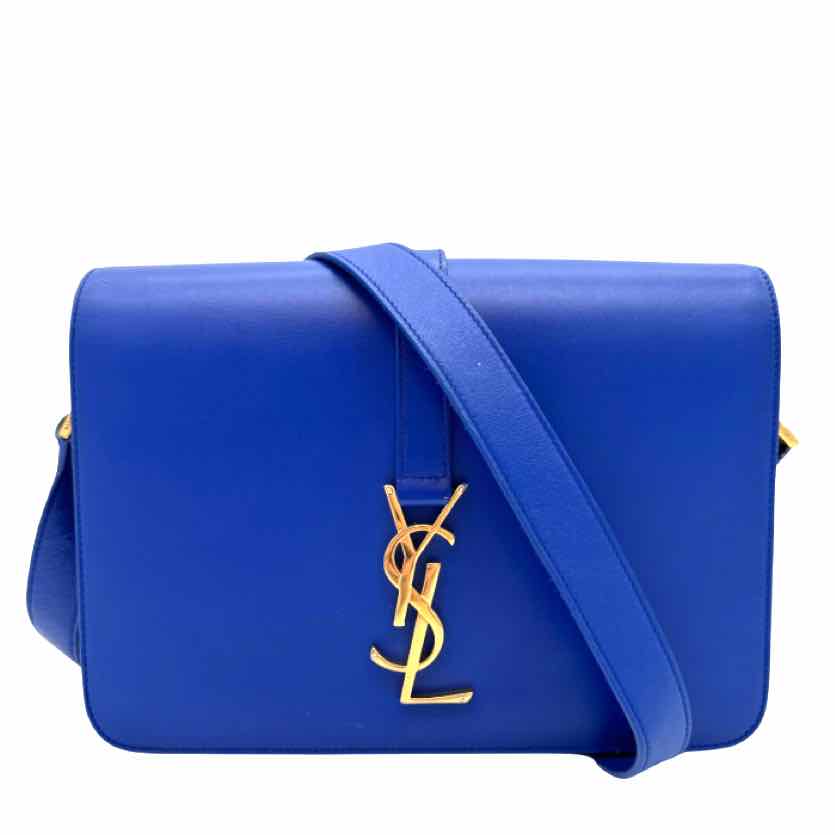 SAINT LAURENT Calfskin Leather Medium Universite Shoulder Bag Royal Blue (Pre-Owned)
