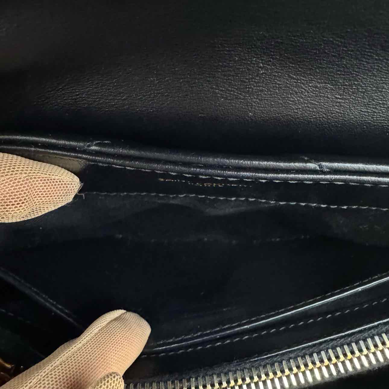 SAINT LAURENT Calfskin Matelasse Chevron Small Loulou Shoulder Bag
