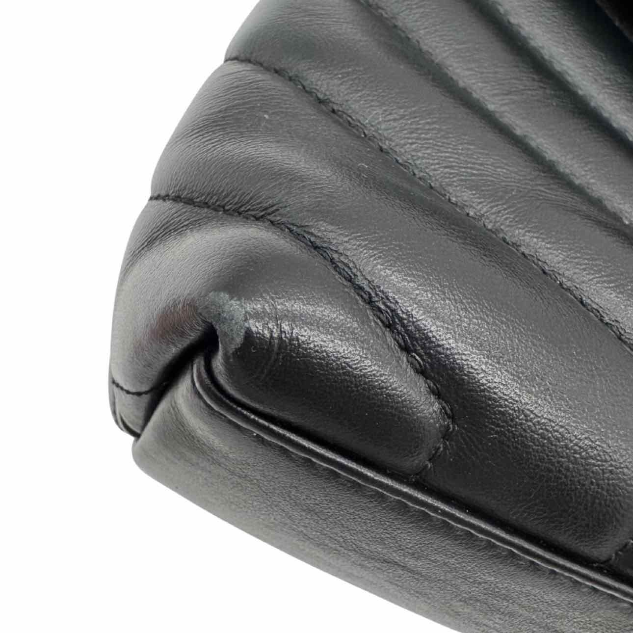 SAINT LAURENT Calfskin Matelasse Chevron Small Loulou Shoulder Bag