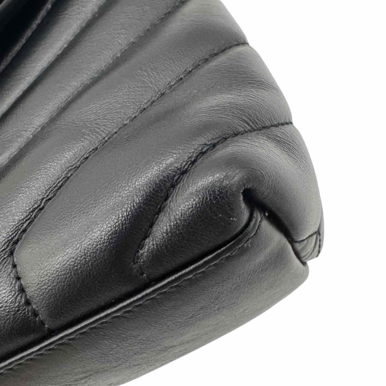 SAINT LAURENT Calfskin Matelasse Chevron Small Loulou Shoulder Bag