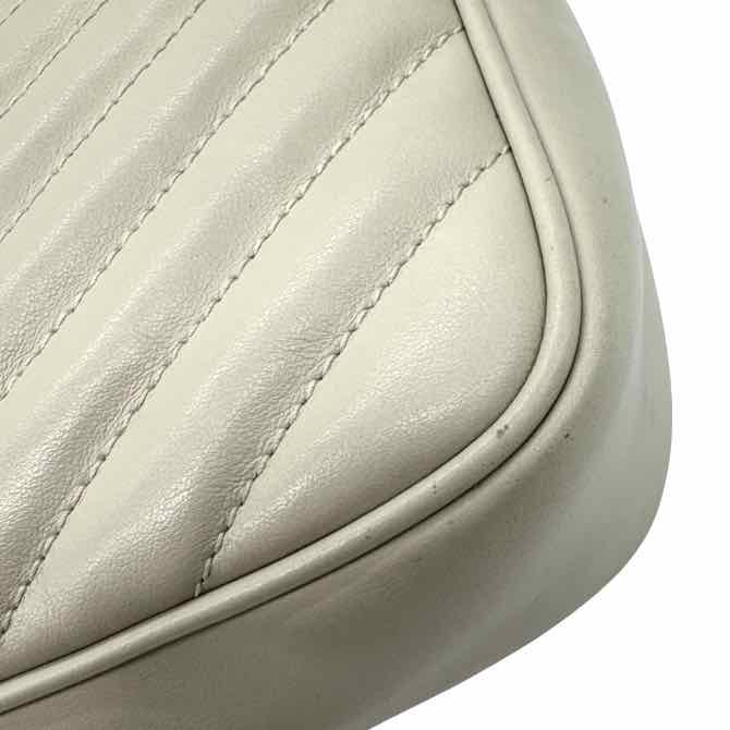 SAINT LAURENT Calfskin Quilted Medium Lou Camera Bag Beige (Pre-Owned)