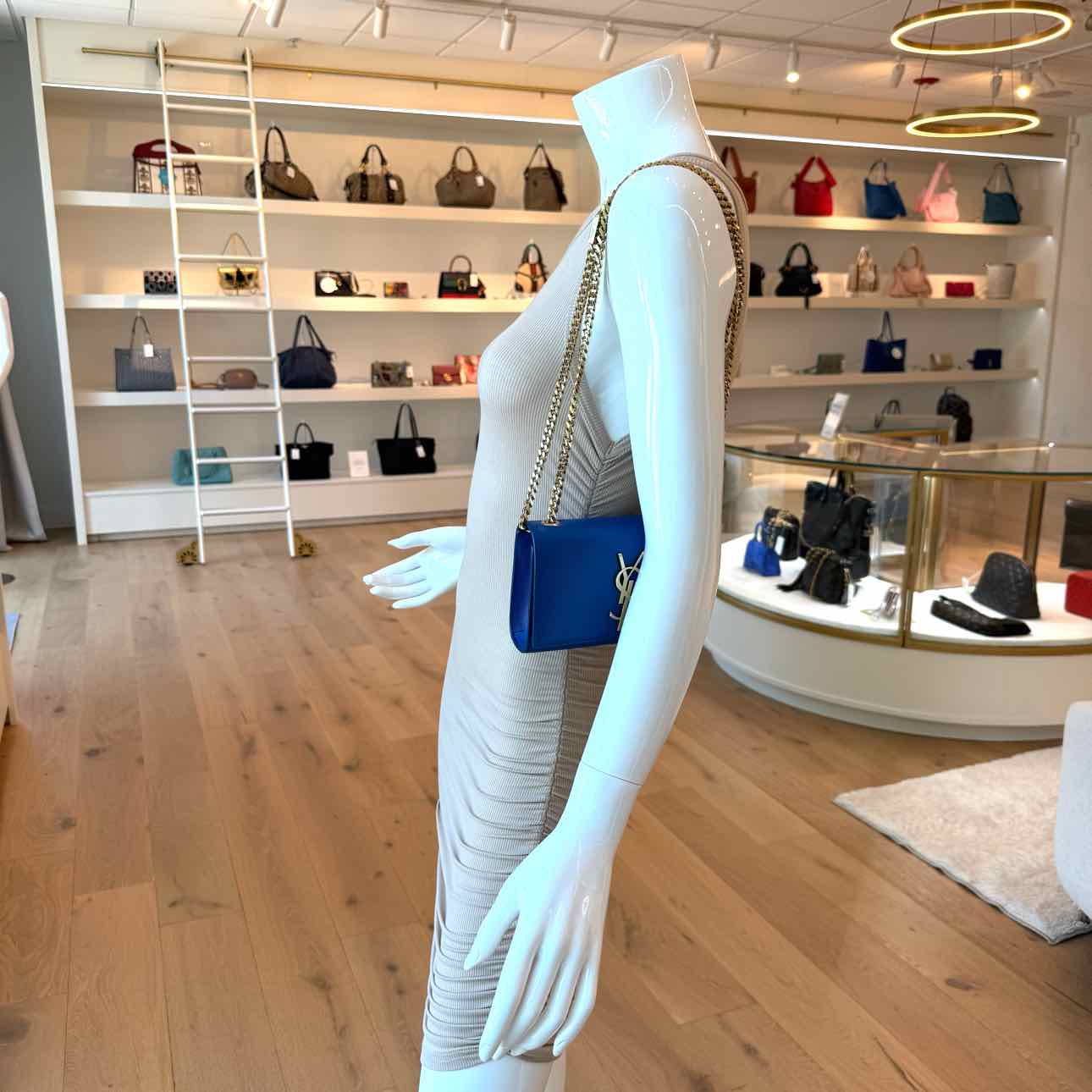 SAINT LAURENT Grain De Poudre Kate Satchel Ultramarine