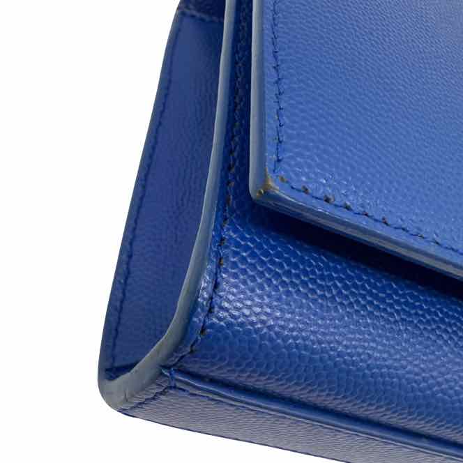 SAINT LAURENT Grain De Poudre Kate Satchel Ultramarine