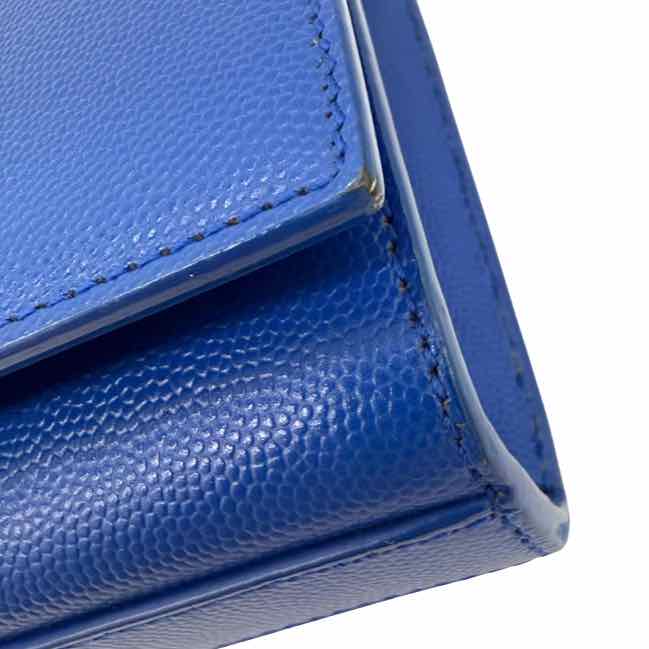 SAINT LAURENT Grain De Poudre Kate Satchel Ultramarine