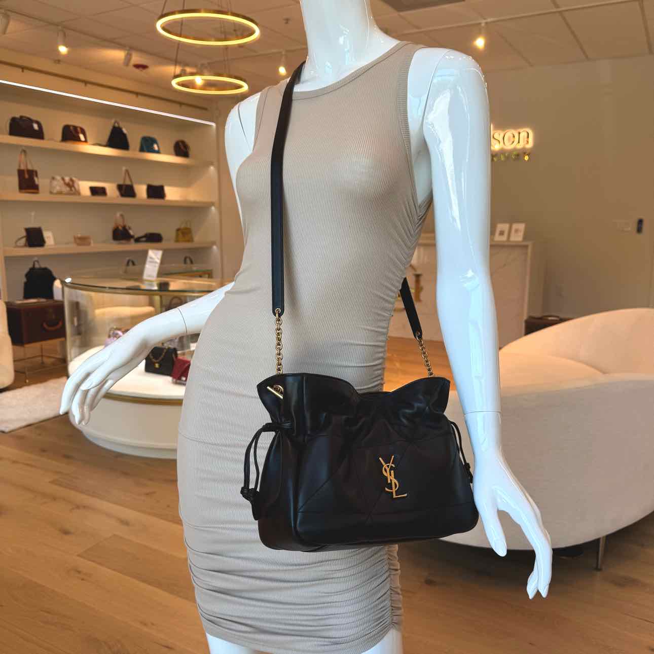 SAINT LAURENT Lambskin Jamie Medium Shoulder Pouch Black