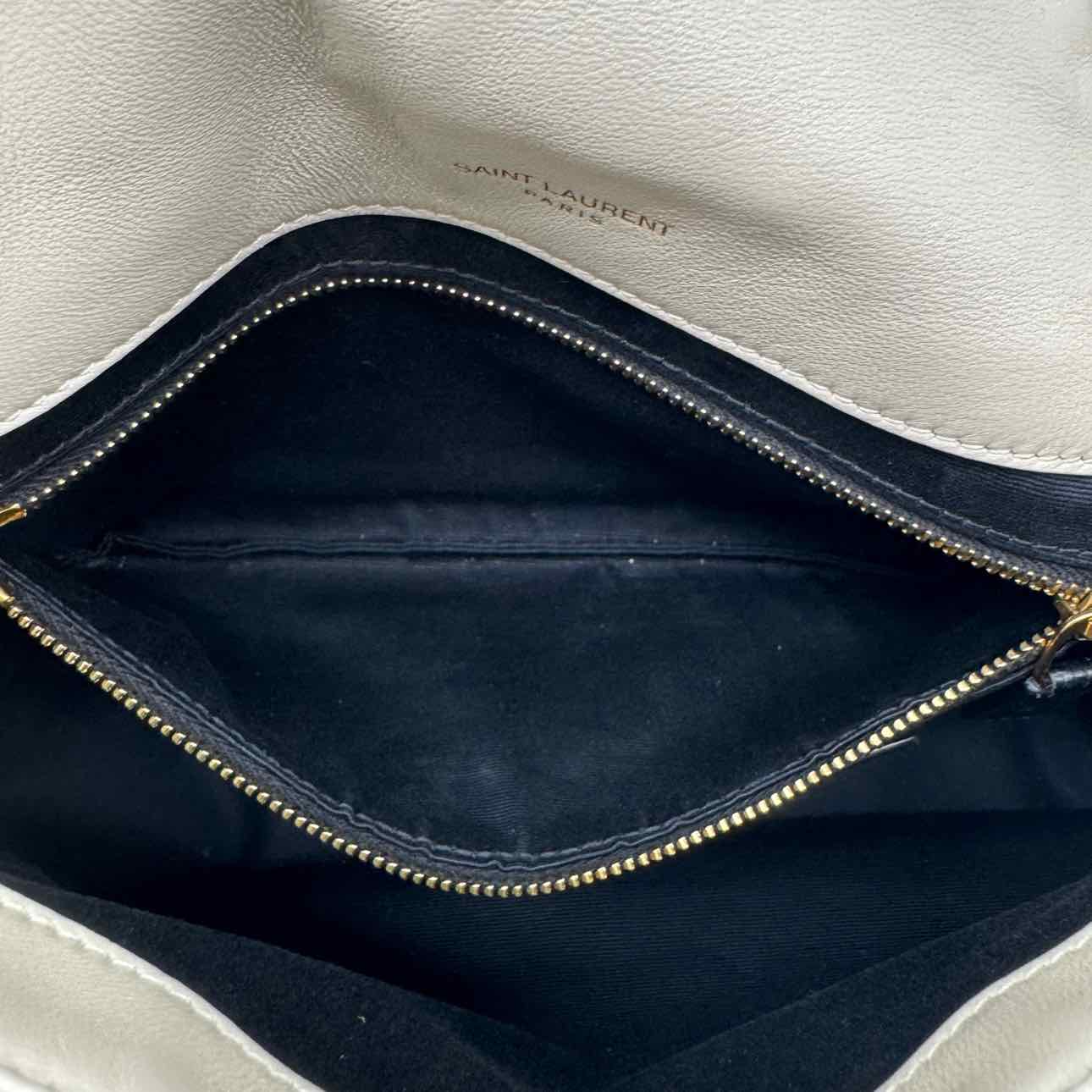 SAINT LAURENT Lambskin Matelasse Small Jamie 4.3 Shoulder Bag Cream