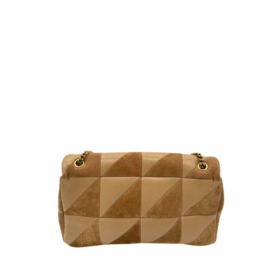 SAINT LAURENT Lambskin Suede Quilted Medium Jamie Brown Bag (Pre-Owned)