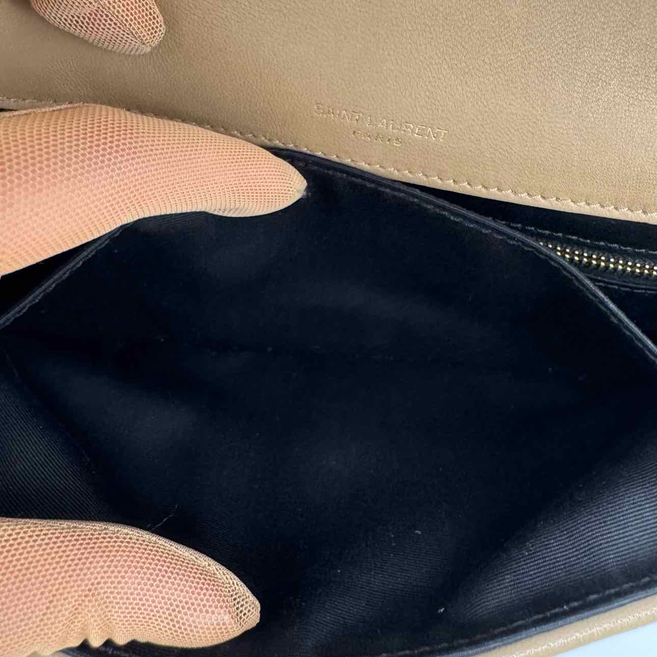 SAINT LAURENT Lambskin Suede Quilted Medium Jamie Brown Bag (Pre-Owned)