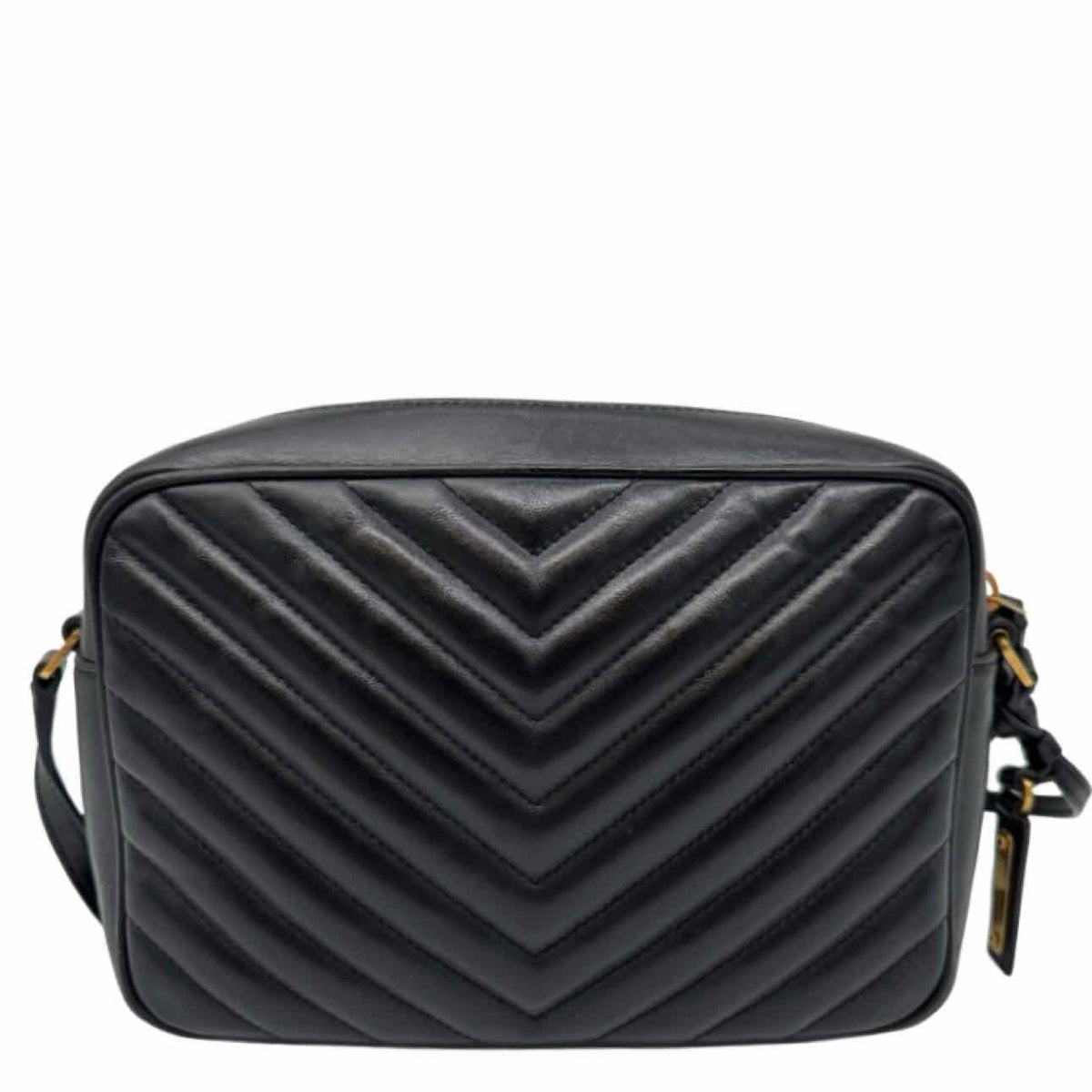 SAINT LAURENT Matelasse Chevron Medium Lou Camera Bag Black