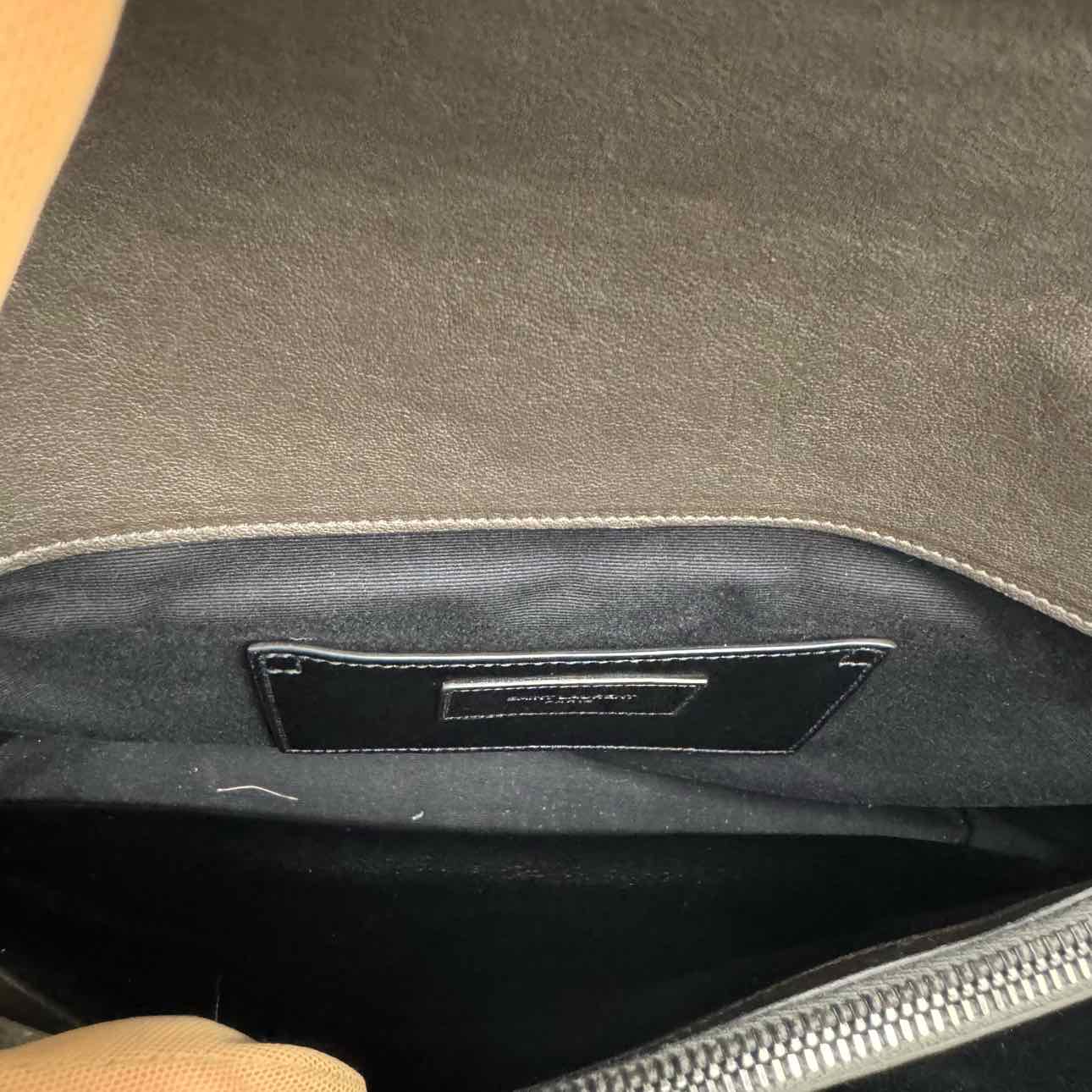 SAINT LAURENT Sheepskin Tri-Quilt Large College Bag Asphalt