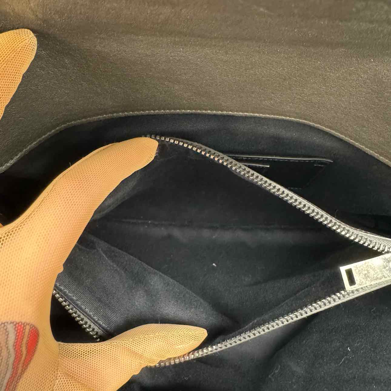 SAINT LAURENT Sheepskin Tri-Quilt Large College Bag Asphalt