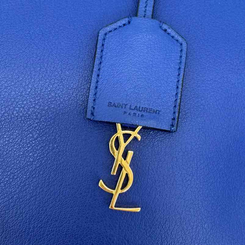 SAINT LAURENT Shopping Tote Navy Blue (Pre-Owned)