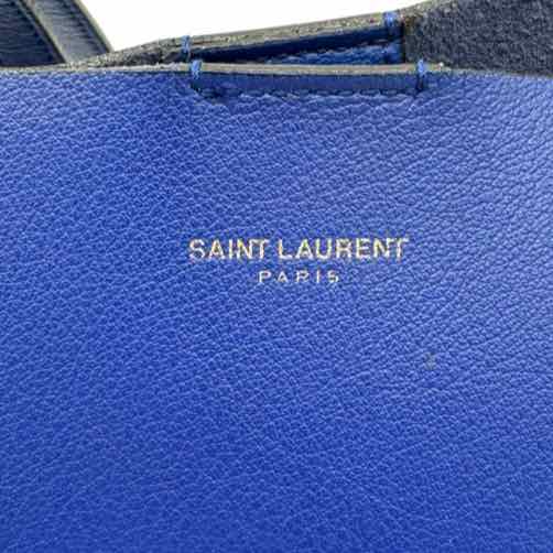 SAINT LAURENT Shopping Tote Navy Blue (Pre-Owned)