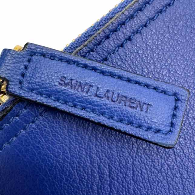 SAINT LAURENT Shopping Tote Navy Blue (Pre-Owned)