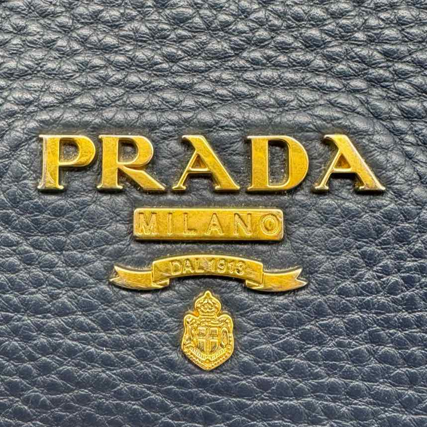 PRADA Vitello Daino Crossbody Bag Blue (Pre-Owned)