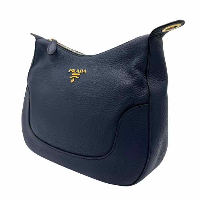 PRADA Vitello Daino Crossbody Bag Blue (Pre-Owned)