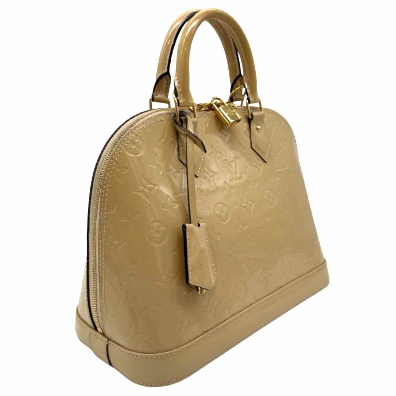 LOUIS VUITTON Monogram Vernis Alma PM Beige Tote