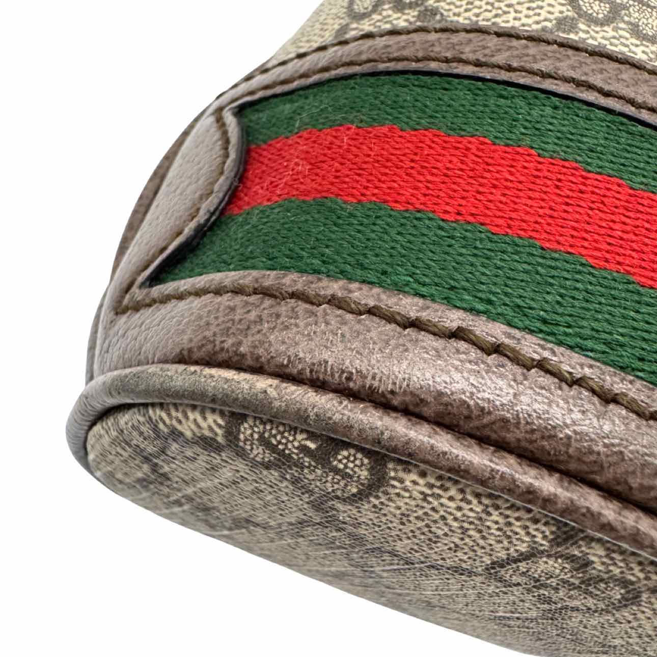 GUCCI Canvas GG  Supreme Monogram Ophidia Mini  Bucket Bag Brown