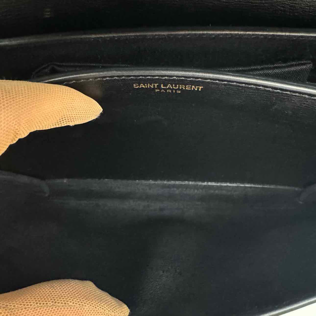 SAINT LAURENT Calfskin Large Sunset Shoulder Bag Black
