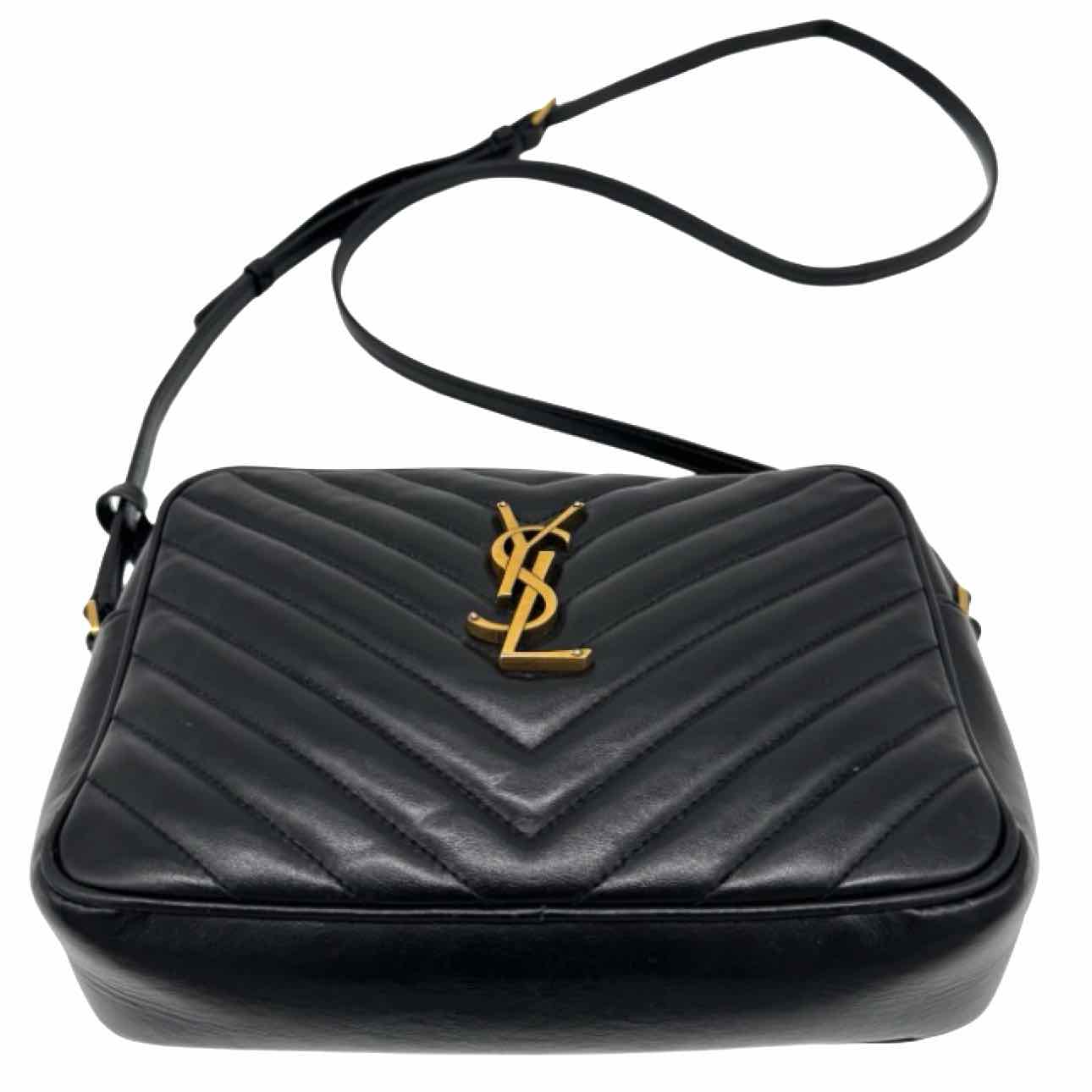 SAINT LAURENT Matelasse Chevron Medium Lou Camera Bag Black