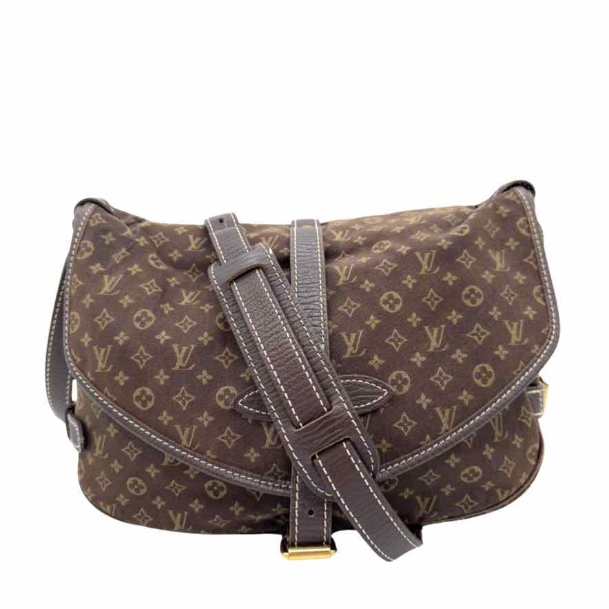 LOUIS VUITTON Monogram Mini Lin Saumur 30 Brown Messenger Bag (Pre-Owned)